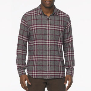 pRana Purple Grey Plaid Flannel Top